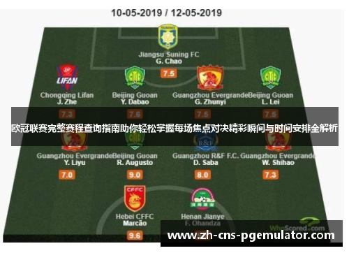 欧冠联赛完整赛程查询指南助你轻松掌握每场焦点对决精彩瞬间与时间安排全解析